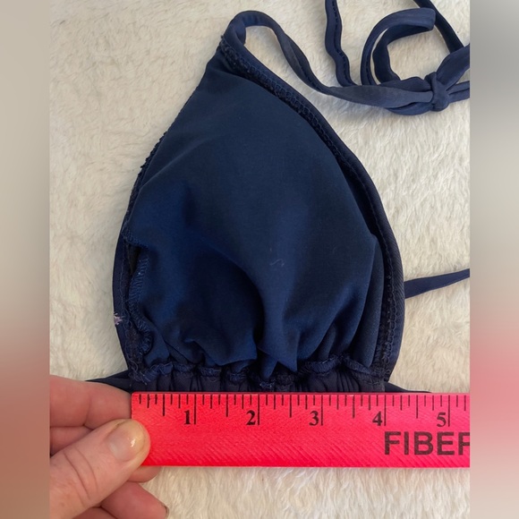 Embroidered Navy Bikini Top - Picture 6 of 7